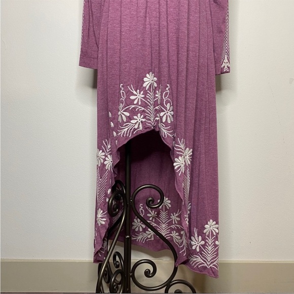 Johnny Was Purple Floral Embroidered Dress - Picture 4 of 16